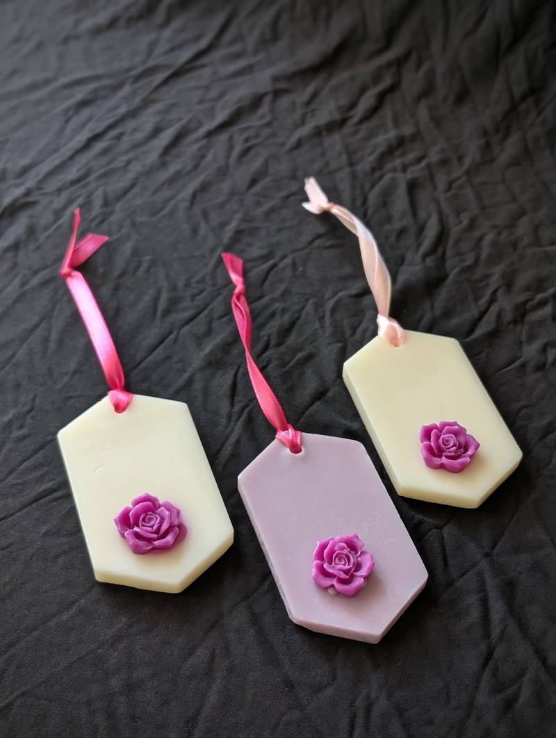 Suspensions parfumees Fleur de Coton en cire d'olive — Lot de 3 — Flamme Garonne Toulouse